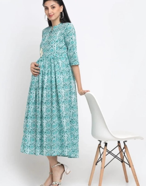 Solid Ethnic Kurti Maternity Dress for New mom